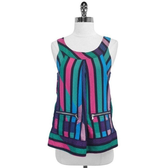Marc By Marc Jacobs - Multicolor Striped Cotton Blend Top, Size 2, NWOT - Picture 10 of 12
